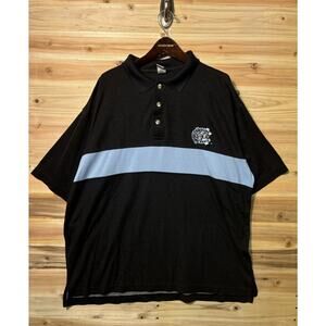 Vintage Russell Athletic UNC North Carolina Tar Heels Polo T Shirt Sz XL Black